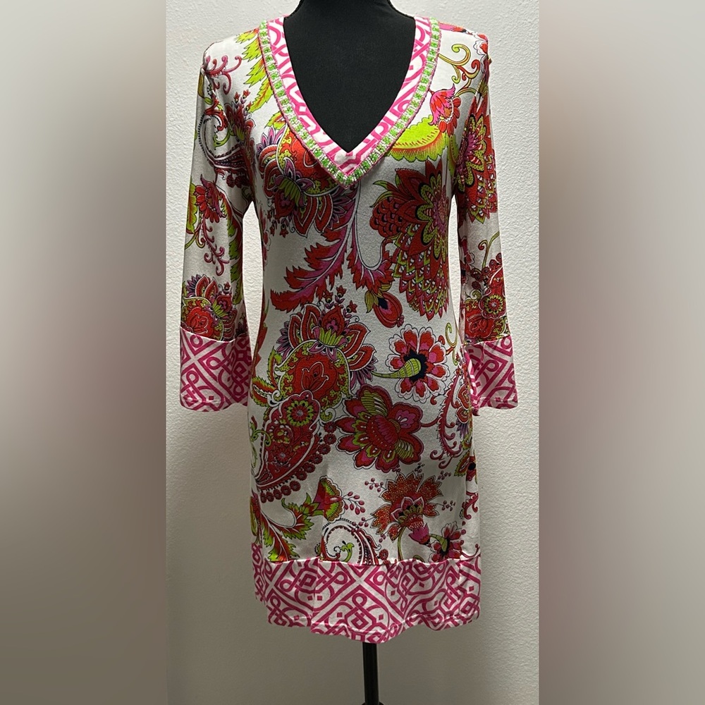 Joyous & Free Mini Beaded Dress - S - Multicolored - Used